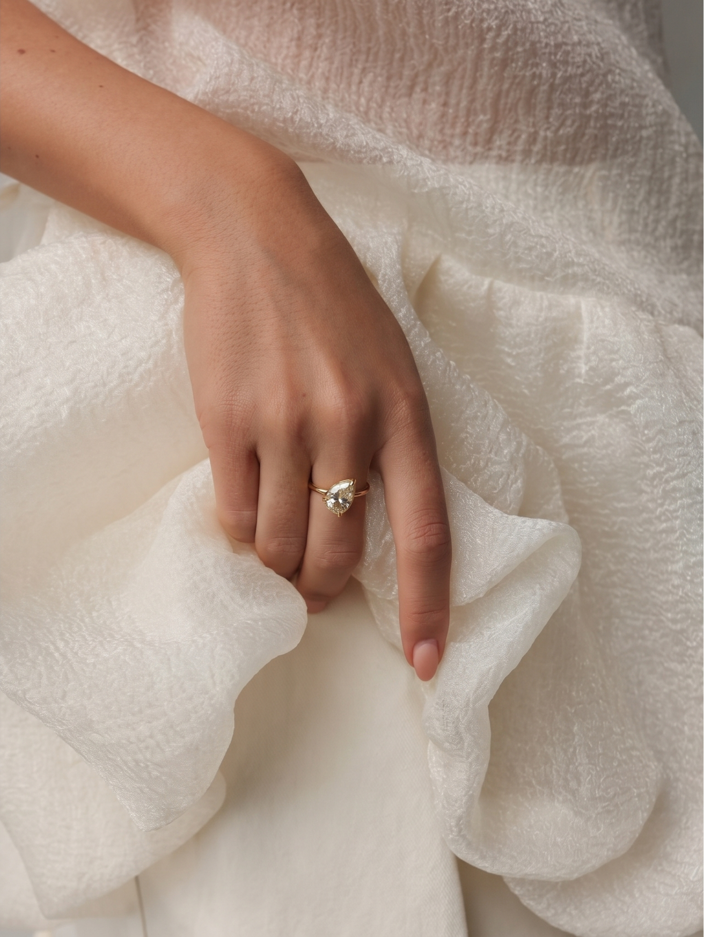 Heirloom Pear Diamond Pinky Ring