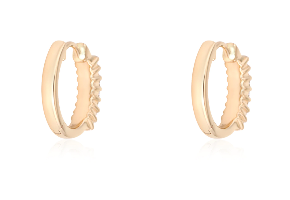 Prong Set Diamond Baguette Huggies