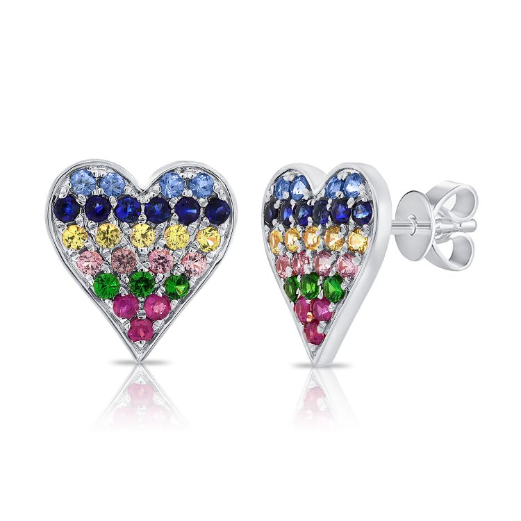 Rainbow Heart Studs