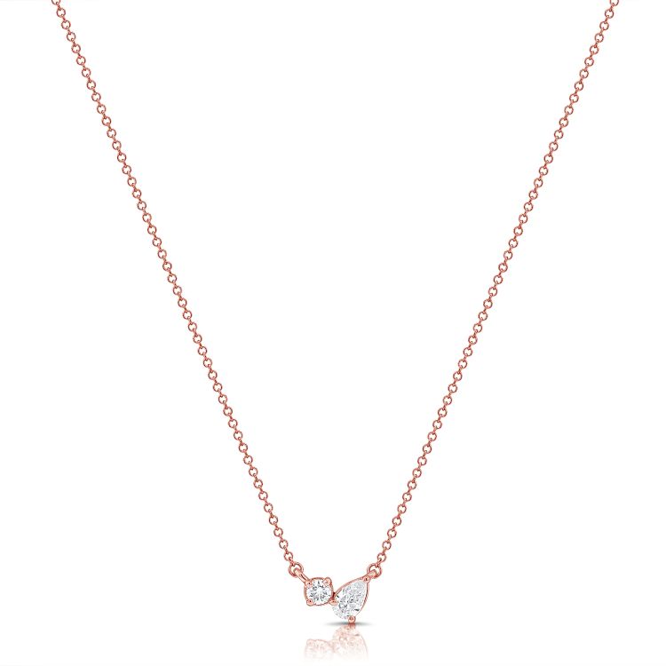 Lab Diamond Toi et Moi Pendant Necklace