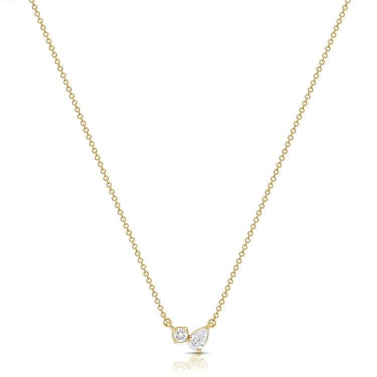 Lab Diamond Toi et Moi Pendant Necklace