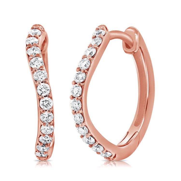 Huggies ondulés en diamant