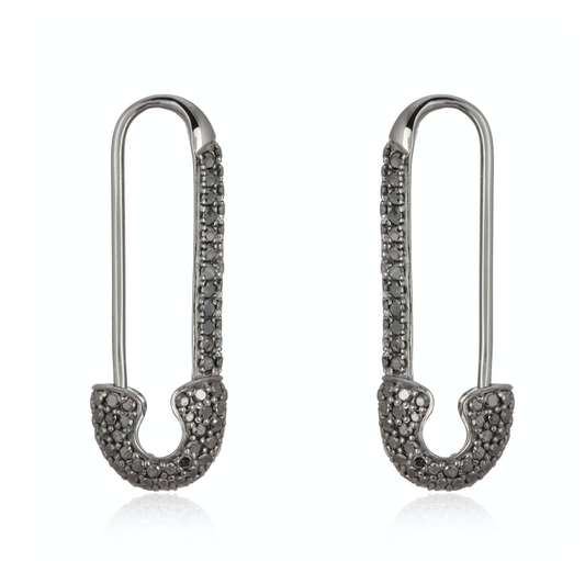 safety-pin-black-diamond-earrings-14k