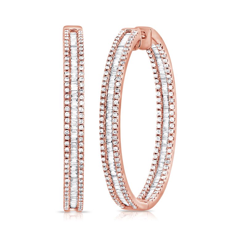 baguette-round-classic-diamond-hoops-14k