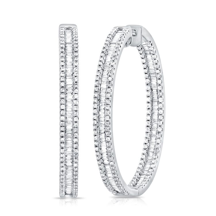 baguette-round-classic-diamond-hoops-14k