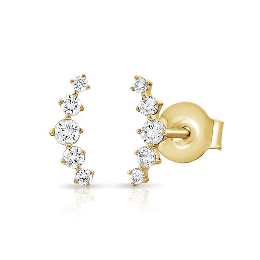 Clous d'oreilles en diamant rond incurvé de 0,20 ct