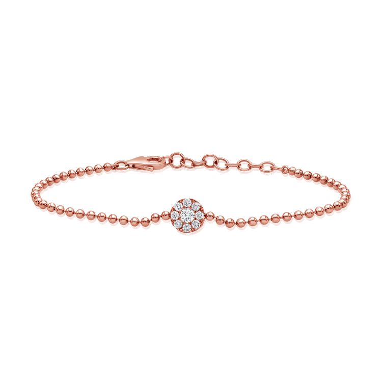 Bracelet perlé à diamants floraux