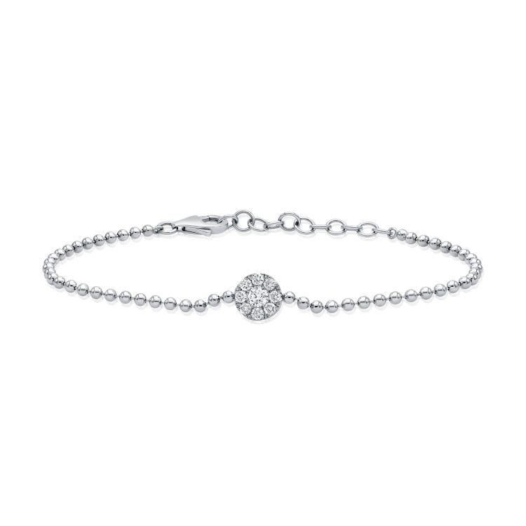 Bracelet perlé à diamants floraux