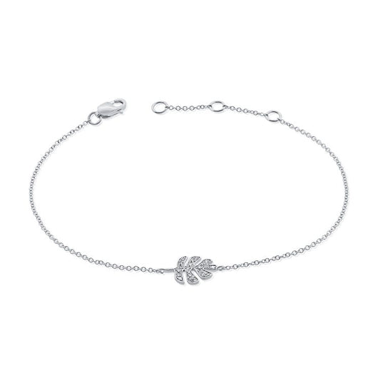 Dainty Diamond Leaf Bracelet