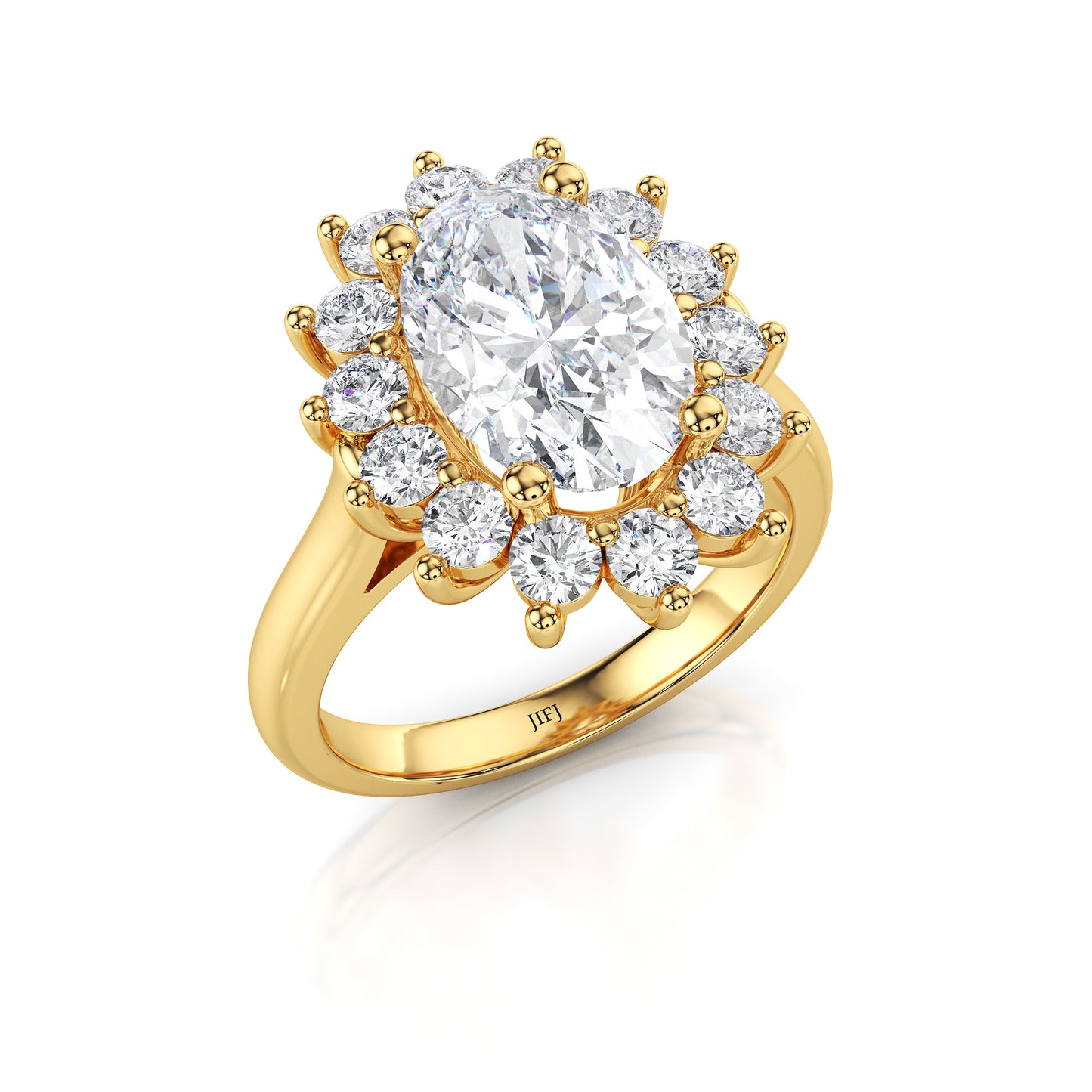 Vintage Halo Oval Diamond Engagement Ring