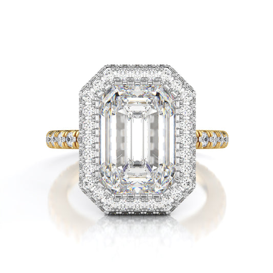 Radiant Cut Pavé Halo Engagement Ring