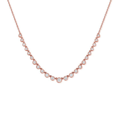 Collier tennis à lunette ronde en diamants