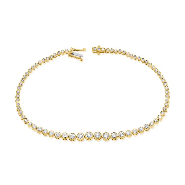 Bracelet tennis diamant serti lunette et canal 1,77 ct