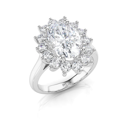 Vintage Halo Oval Diamond Engagement Ring