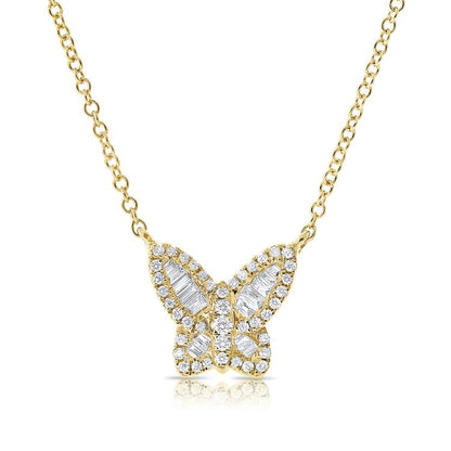 The Baguette Diamond Butterfly Necklace