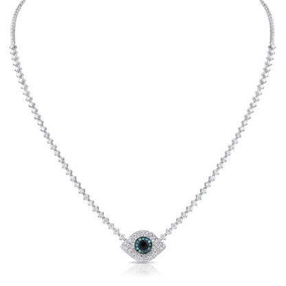 Evil Eye Diamond Tennis Necklace