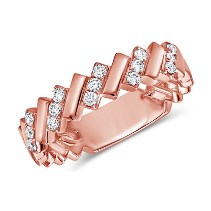 Bague Diamants Alternés Inclinés
