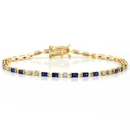 Bracelet tennis en saphir bleu et diamant