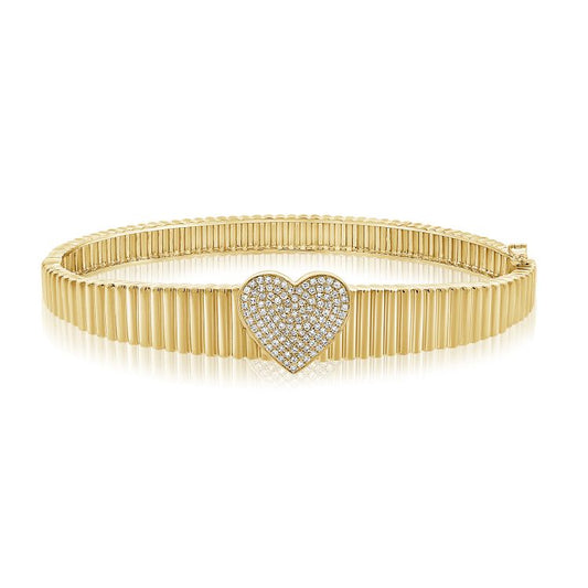 Heart & Love Diamond Bangle