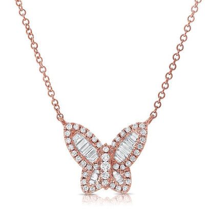 The Baguette Diamond Butterfly Necklace