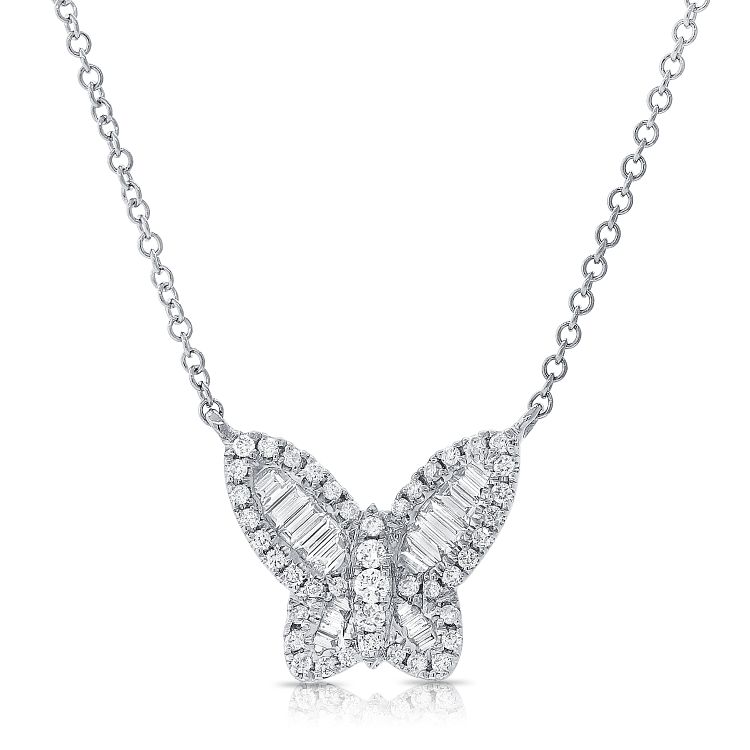 The Baguette Diamond Butterfly Necklace