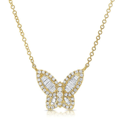 The Baguette Diamond Butterfly Necklace