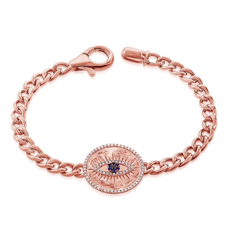 Evil Eye Disc Diamond Bracelet