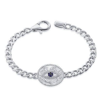 Evil Eye Disc Diamond Bracelet