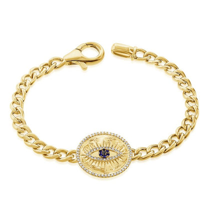 Evil Eye Disc Diamond Bracelet