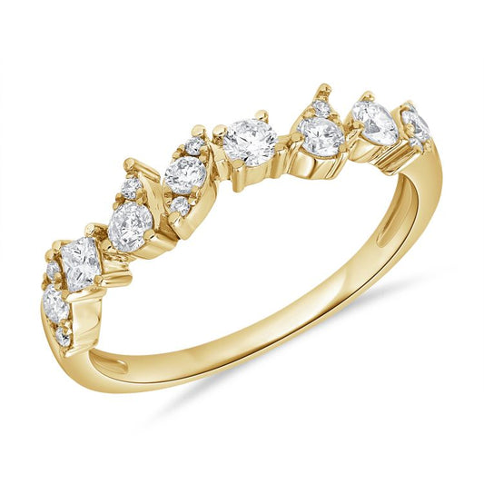 Mixed Cut Halfway Diamond Ring