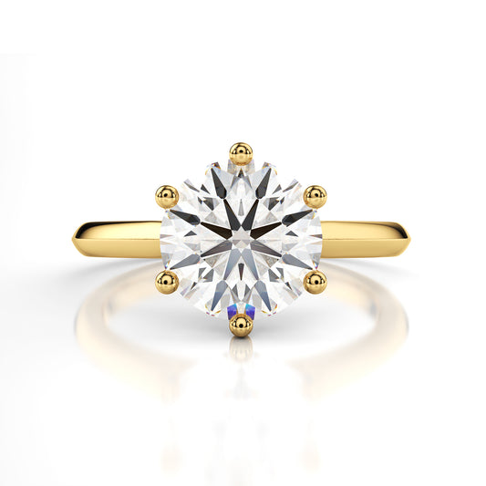 Six Prong Solitaire Round Diamond Engagement Ring