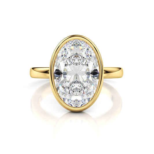Lab Diamond Oval Bezel Engagement Ring