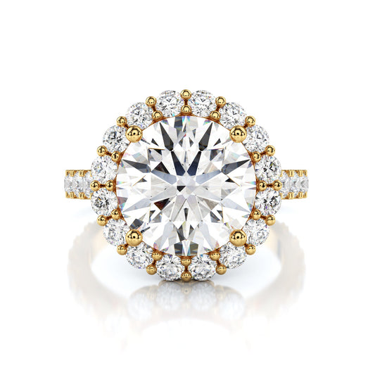 Lab Diamond Round Halo Engagement Ring