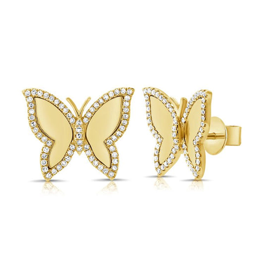 Butterfly Outline Diamond Studs