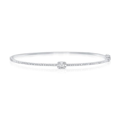 Baguette Diamond Stackable Bangle