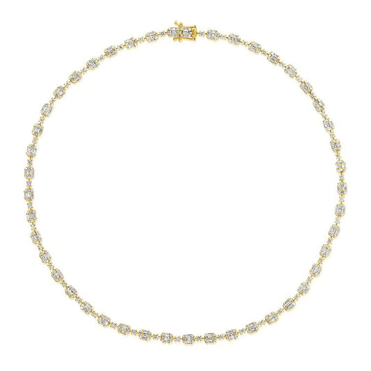 Collier Tennis Diamant Baguette