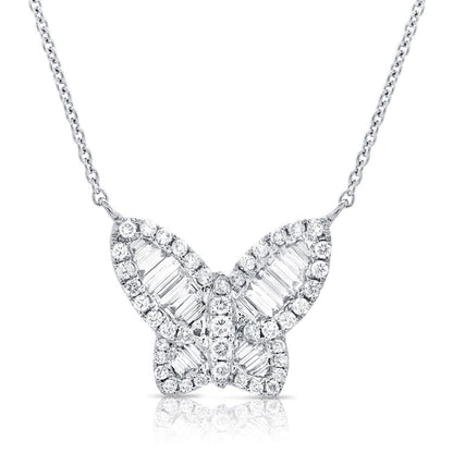 The Baguette Diamond Butterfly Necklace