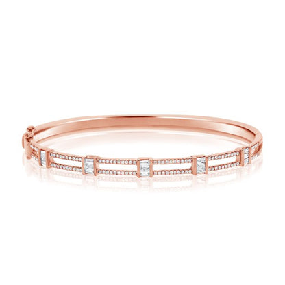 Baguette & Round Halfway Diamond Bangle