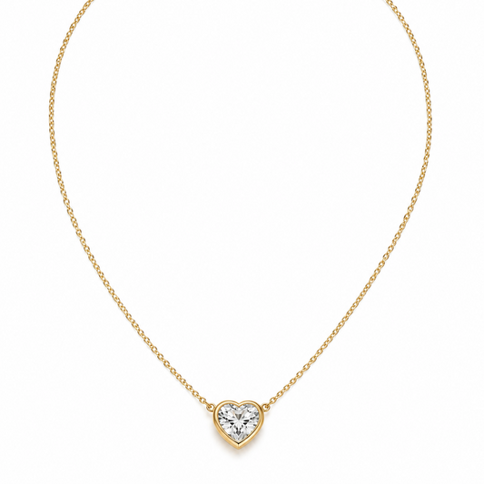 Lab Diamond Heart Pendant Necklace