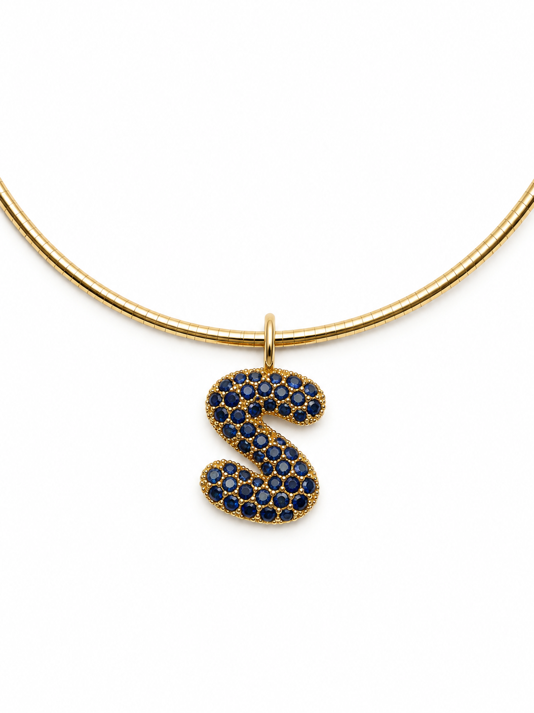 Sapphire Bubble Letter Pendant
