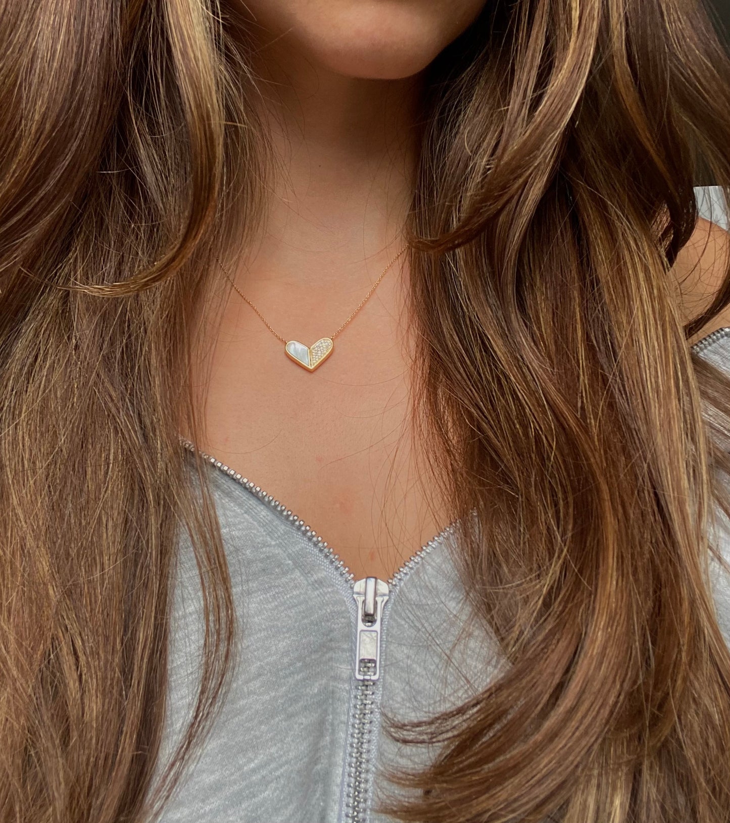 Half & Half Heart Necklace