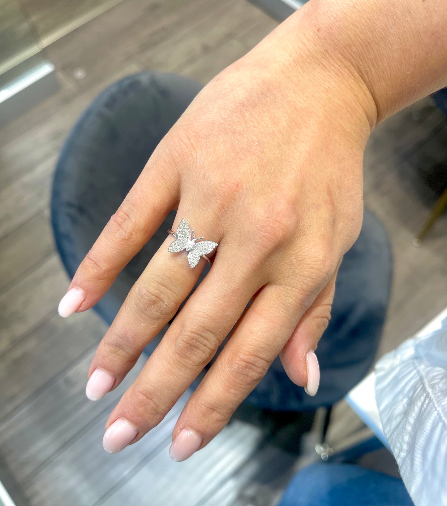 Diamond Pavé Butterfly Ring