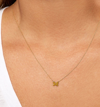 Collier mini papillon solide