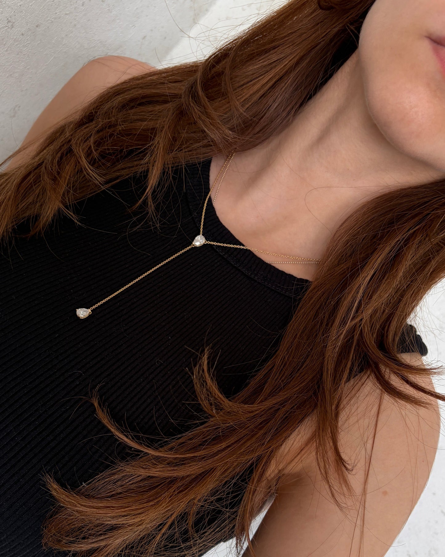 Double Pear Diamond Lariat