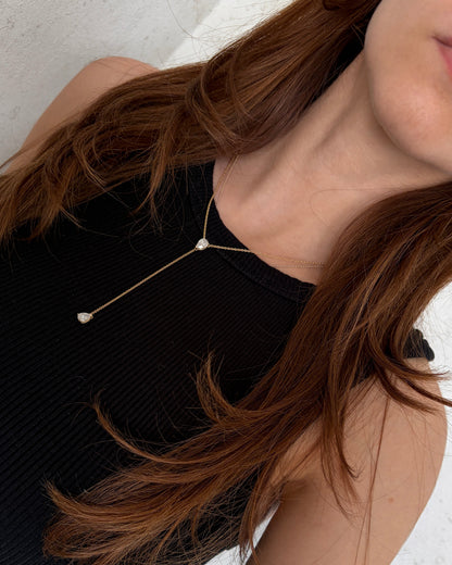 Double Pear Diamond Lariat