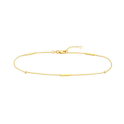 Bracelet de cheville avec lunette et barres en diamant
