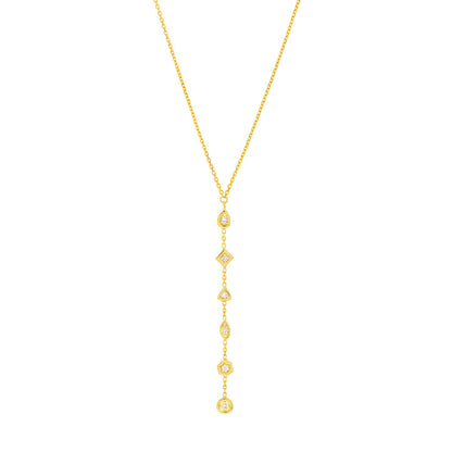 Mixed Diamond Bezel Lariat