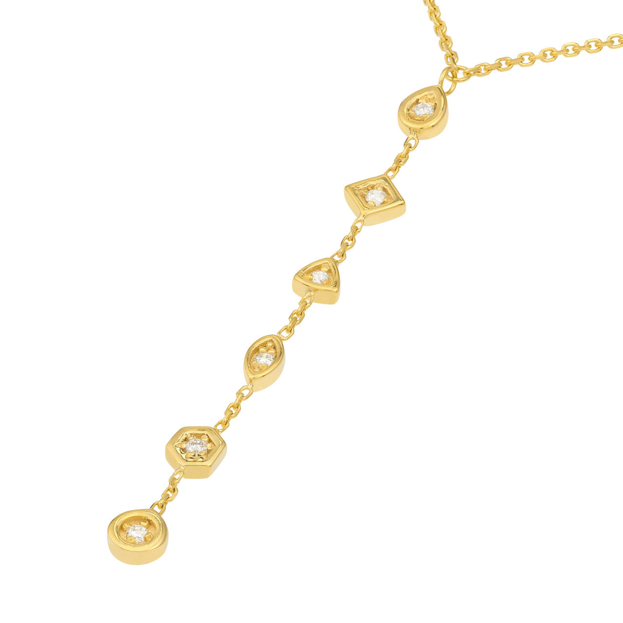 Lariat à lunette en diamant mixte