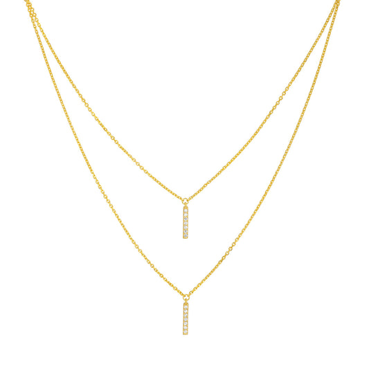 Double Diamond Bar Necklace