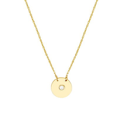 Diamond Disc Pendant Necklace